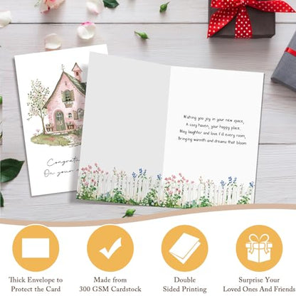 Qiliji New Home Congratulations Card & Gift, Housewarming Card, House Warming Gift, New House Gifts, Moving Cards, First Home Cards for Men Women - color: New Home Congratulations