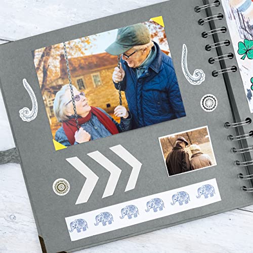 Scrapbook Album, 60 Pages, 8 x 8 Inch, Grey Photo Album, Scrap Book | Hardcover with Thick 200 GSM Kraft Paper, Ideal for Your Scrapbooking Albums, Art & Craft Projects (Grey, 8 x 8 Inch) - color: Grey, size: 8 X 8 Inch