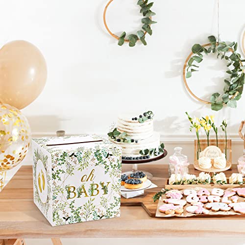 Hxezoc Floral Baby Shower Card Box Favors Post Box Cardboard Receiving Money Box Holder for Reception, Baby Showers, Anniversary, Baby Birthday Party Table Centerpiece Decorations - style: Floral