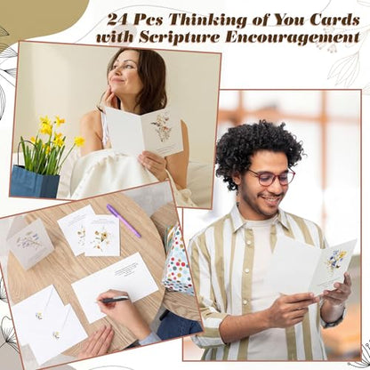 Motiskyy 24 Pack Thinking of You Cards with Envelopes Jesus,Stylish Style - style: Posh