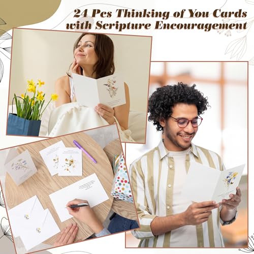 Motiskyy 24 Pack Thinking of You Cards with Envelopes Jesus,Stylish Style - style: Posh