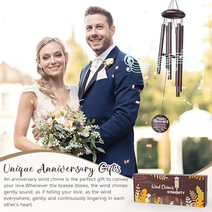Anniversary Wind Chimes Gifts for Men Women, Happy Anniversary Decorations, 25" Wind Chimes Romantic Gift for Couple, Parents, Wife, Husband, Friends (Mr & Mrs - size: Mr & Mrs Anniversary Gift