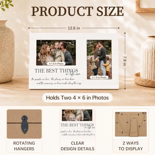 Family Double Picture Frame 4x6, Friends Two Photo Frame - color: color-3