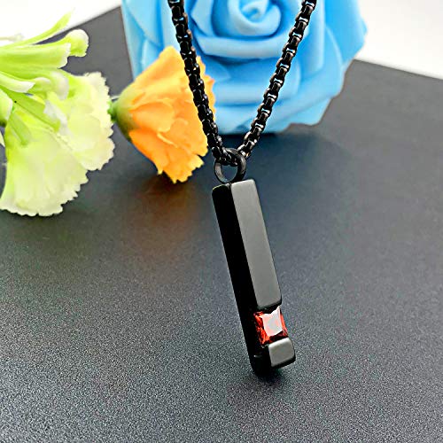 YOUFENG Urn Necklaces for Ashes Birthstone Cube Urns for Human Ashes Memorial Cremation Urn Locket Keepsake Ashes Jewelry - style: January
