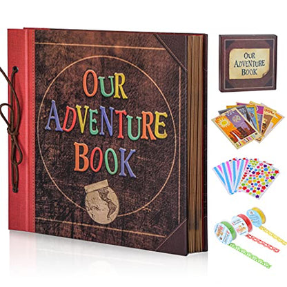 Scrapbook Photo Album, 12x12 Inch Our Adventure Book, 3D Embossed Words Hard Cover Movie Up Travel Album for Anniversary, Wedding, Baby Shower (Scrapbook-Letter) - color: Scrapbook-Letter