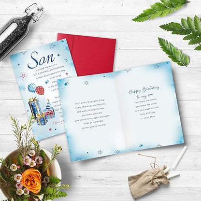Heartfelt Birthday Card Gifts for Son from Mom, Boy Adulthood Card for Son, Love You Now & Forever Mom Card - color: My Son