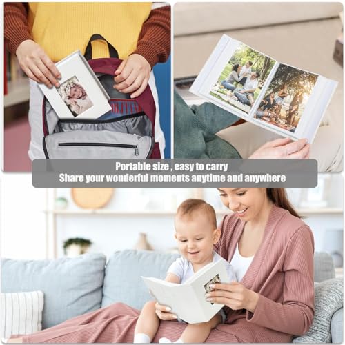 Photo Album 4x6 100 Pockets, Linen Cover Top Loader Vertical, Slip-in Picture White Pockets Albums for Wedding, Family, Anniversary, Baby, Vacation - color: White, size: 100 Pockets