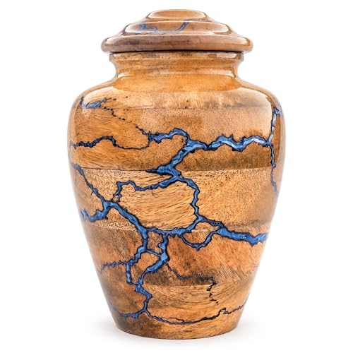 Handcrafted Wooden Urn for Human Ashes Adult Male - Small Decorative Urn for Ashes for Women & Men - Funeral & Burial Urn - (Medium 100 cu/in) - size: Medium