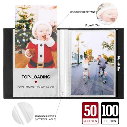 Ywlake Photo Album 4x6 100 Pockets 2 Packs, Small Mini Capacity Linen Photo Album Bulk Sets, Each Pack Holds 100 Top Loader Vertical Only Picture for Kids Boy Girls (Purple) - color: PURPLE, size: 100 Pockets/2PK