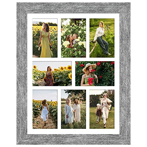 13x17 Collage Frame, 8 Open 4x6 Photo Frame Collage for Wall - color: Grey, size: 13x17 - (8 open4x6）