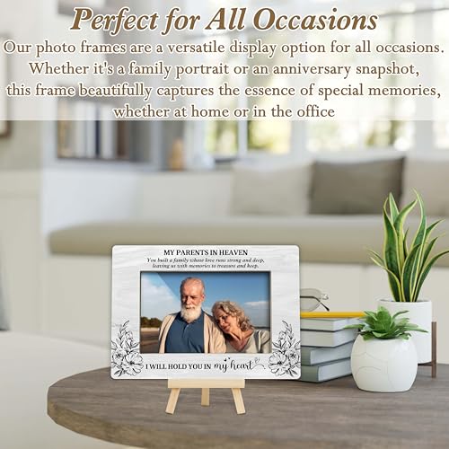 Memorial Gifts for Loss of Parents, Parents in Heaven Picture Frame, Loss of Dad Mom Sympathy Gift, 4x6 Bereavement Photo Frame for Tabletop Display Photo Insert - M15 - style: My Parents in the Heaven