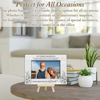 Memorial Gifts for Loss of Parents, Parents in Heaven Picture Frame, Loss of Dad Mom Sympathy Gift, 4x6 Bereavement Photo Frame for Tabletop Display Photo Insert - M15 - style: My Parents in the Heaven