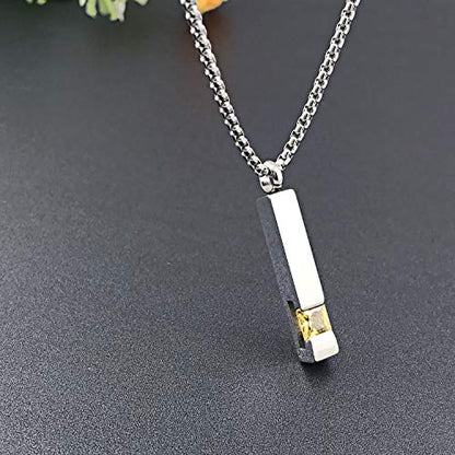 YOUFENG Urn Necklaces for Ashes Birthstone Cube Urns for Human Ashes Memorial Cremation Urn Locket Keepsake Ashes Jewelry - style: Silver - November