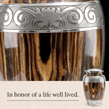 Urns for Human Ashes Adult Man – Cremation Urn for Ashes Adult Male, Large 200 Cu in Funeral Urn – Premium Memorial Urn to Lovingly Honor a Life & Legacy (Espresso Wood)