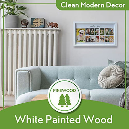 Green Pollywog My First Year Dog Picture Frame, 12-Month - size: Dog First Year Frame - White
