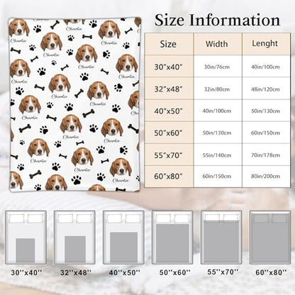 Ship Next Day, Personalized Pet Memorial Gifts, Custom Dog Blanket with Picture Name, Customized Pet Memorial Blanket with Photos, Loss of Pet Sympathy Gift, Dog Passing Away Bereavement Gifts - color: Dog Blanket 8