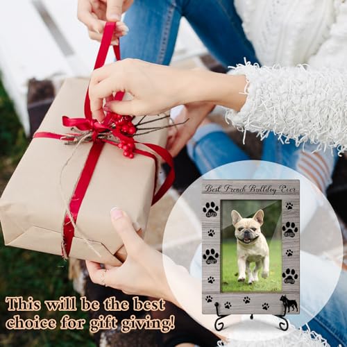 French Bulldog Photo Frame, Dog Memorial Gifts For Women Friend Coworker, Fit 4x6 Picture Frame With Stand Home Desk Decor Tabletop Display, Dog Paw -Txk75 - style: French Bulldog