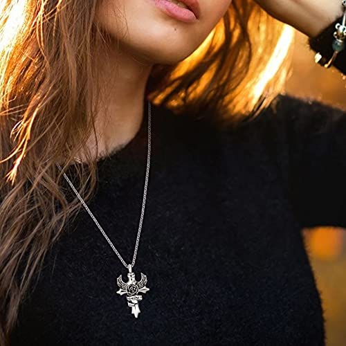 in Loving Memory Dad Grandma Mom Cross Cremation Urn Necklace for Ashes Angel Wings Memorial Keepsake Pendant Locket Jewelry - style: Mom