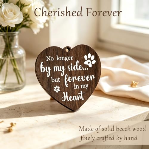 CHILDLION Pet Memorial Photo Frame, 4x6 Double Sided Rotating Pet Gifts, Unique Pet Loss Gifts for Loss of Dog, Wooden Memorial Ornament for Home Garden Decoration