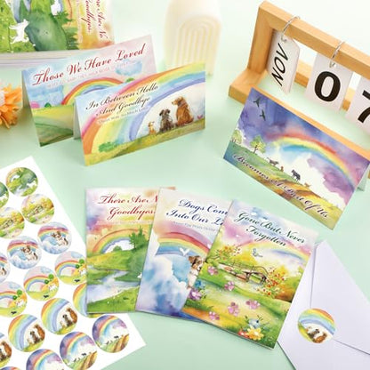 Geyoga 36 Set Pet Sympathy Card with Envelope Bulk, Rainbow - color: Rainbow