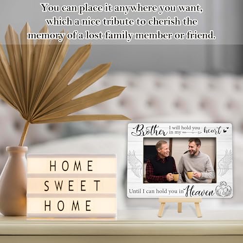 Memorial Gifts Loss of Brother, Sympathy Picture Frame, Remembrance Gifts Wooden Photo Frame with Easel, 4x6 Bereavement Picture Frame for Tabletop Display - G04 - style: Loss of Brother