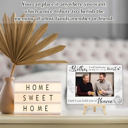 Memorial Gifts Loss of Brother, Sympathy Picture Frame, Remembrance Gifts Wooden Photo Frame with Easel, 4x6 Bereavement Picture Frame for Tabletop Display - G04 - style: Loss of Brother