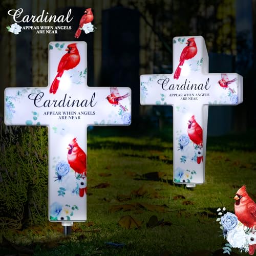 Yousoontic Solar Cross Lights Cardinal Outdoor Garden Stake,Classic Style - style: Classic