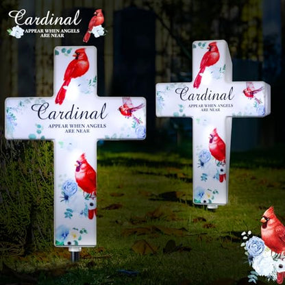 Yousoontic Solar Cross Lights Cardinal Outdoor Garden Stake,Classic Style - style: Classic