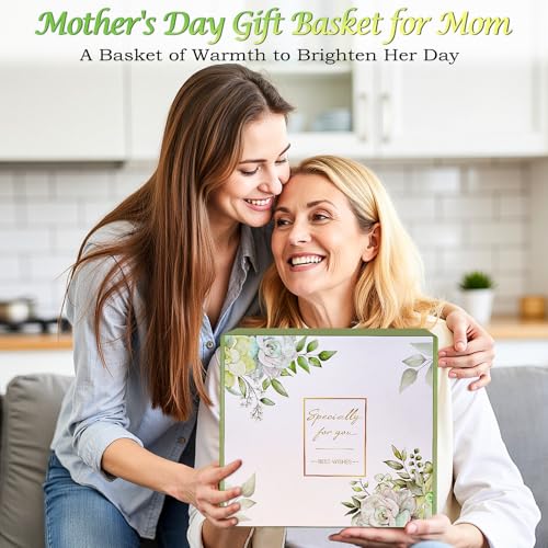 Mother's Day Gift Basket for Women, 11-Piece Self Care Spa Gift Set with Cozy Blanket in Elegant Gift Box, Thinking of You, Get Well Soon and Sympathy Gifts for Mom, Wife, Sister