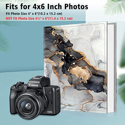 Fintie Photo Album 4x6 Photos - 600 Pockets Large Capacity Albums Book | Vegan Leather Cover, 4X6 Picture Keepsakes, Family/Wedding/Travel Memory Book, Baby/Kids/Boys/Girls Gift, Cloudy Marble - color: Cloudy Marble