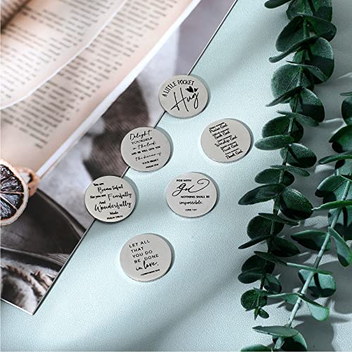 6 Pcs Pocket Hug Token Keychain Christian Gift Long Distance Relationship Keepsake for Women Men Patients(Classic) - style: Classic