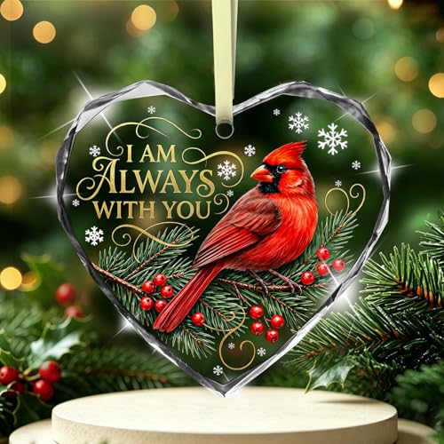 Heart Shape Red Cardinal Memorial Christmas Ornament 2026 Remembrance Sympathy Gift for Loss f Loved One Ornaments for Tree Red Birds Keepsake in Loving Memory Cardinal Presents - color: Red Cardinal- I Am Always With You