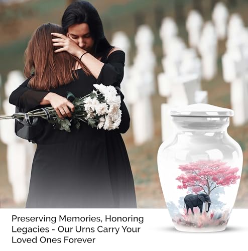 Elephant Keepsake Urns for Ashes Adult Man Set of 4 - Cremation Urn 10 & 3" - color: Elephant-1, size: combo-3