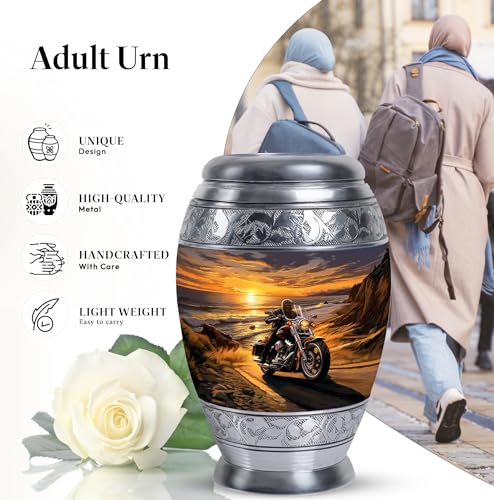 Motorcycle Urn for Ashes Adult Man - 10" Large Adult Size Cremation Urns - size: MON-10 Inch, 1 Pc