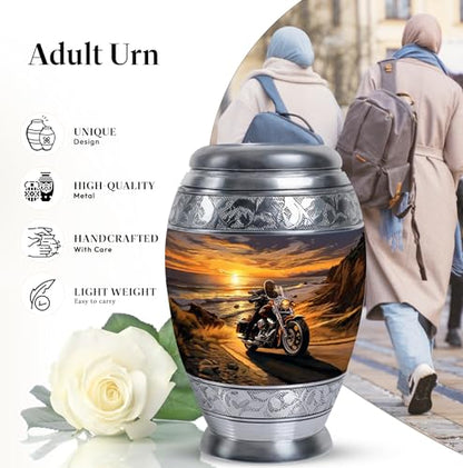 Motorcycle Urn for Ashes Adult Man - 10" Large Adult Size Cremation Urns - size: MON-10 Inch, 1 Pc