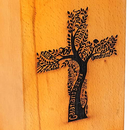 Rosewood Wooden Cremation Urns for Human Ashes Adult - Handcrafted Funeral Memorial Ash Storage Urn - Burial Columbarium (Tree of Life Cross, 250 Cubic Inches) - color: Tree of Life Cross