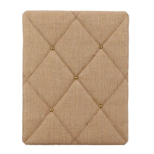 Burlap Bulletin Picture & Memo Board, 19.75 x 15.75 in | Criss-Cross Twine Design, Great for Photos and Notes - color: Natural Burlap