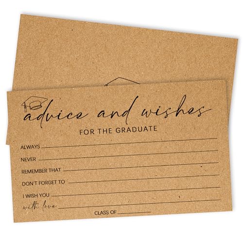 4''X6'' Graduation Advice Cards for Graduate Class Of 2026 - 30 Minimalist Brown Advice & Wishes Cards - Graduation Party Supplies For College Senior High School - Grad Activities Decoration- A05 - color: Card-5