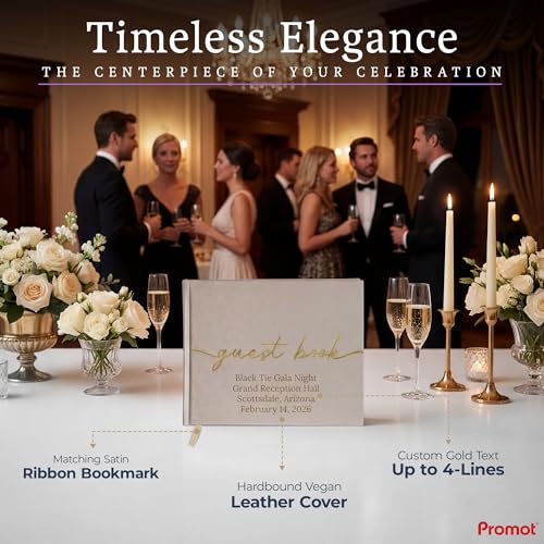 Promot Personalized Guestbook (Champaigne Beige) - 110 Lined Pagess - color: Champagne Beige
