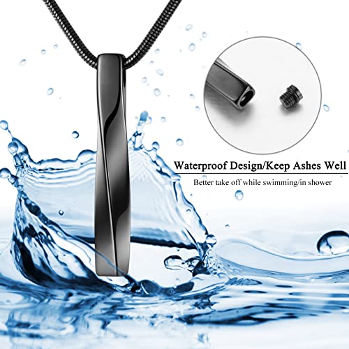 2 PCs Cremation Jewelry for Ashes Twist Bar Urn Necklace for Ashes Cremation Memorial Jewelry Stainless Steel Ashes Jewelry Keepsakes For Women Men - style: Twist