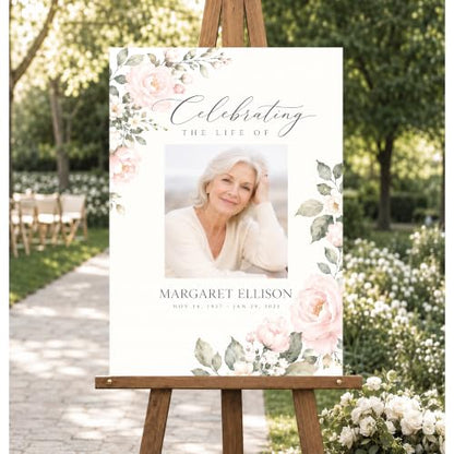 Personalized Funeral Celebration Of Life Welcome Sign #3 - color: Style 3