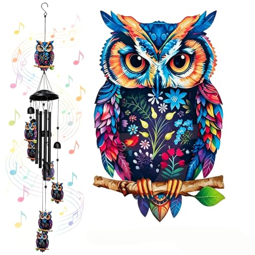 Wind Chimes for Outside, Owl Garden Windchimes Memorial Windchimes - color: Owl Wind Chimes