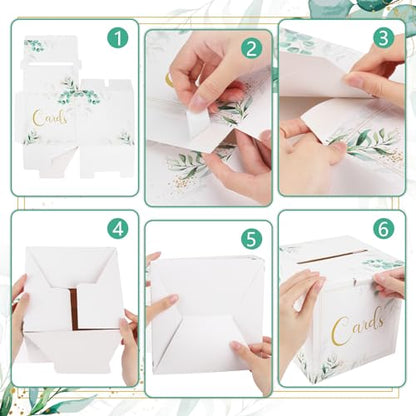 Hxezoc Wedding Card Box Party Favors Post Box Cardboard Receiving Money Box Holder for Wedding Reception, Baby Shower Table Centerpiece Decorations Supplies - style: Wedding