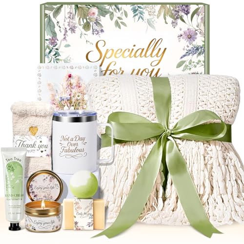 Birthday Gifts for Women Gift Basket Self Care Gifts for Her, Spa Gifts Get Well Soon Gift, Thinking of You Gift Set Care Package for Women, Graduation Gift for Her Gift Box for Best Friend Sister - color: Ivory