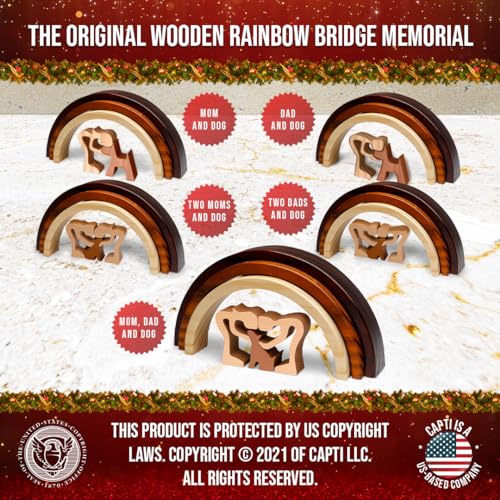 Capti Rainbow Bridge Memorial Gifts - I'll Meet You at The Rainbow Bridge - Pet Loss Keepsakes for Dog Moms & Dads, Bereavement Sympathy Gifts