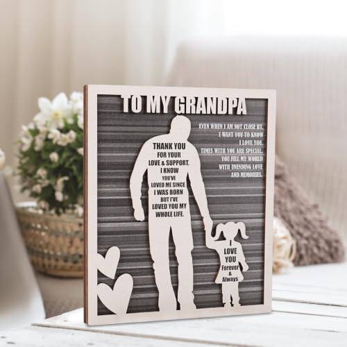 Rustic Grandpa and Granddaughter Sign - Gifts for Grandpa from Granddaughter Ideal for Father's Day, Birthdays, Grandparents Day, Christmas - style: Grandpa & Granddaughter