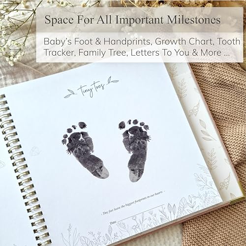 Baby Book Keepsake Boy or Girl Timeless Baby Memory Book First 5 Years for Baby Shower Gender Neutral Baby Scrapbook New Mom Gift Baby Journal from Birth to Age 5 Milestone Book Blush Pink - color: Blush Pink