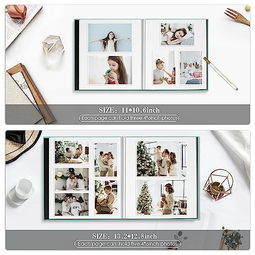 Spbapr Large Photo Album Self Adhesive Linen cover DIY Magnetic Scrapbook album with A Metal Pen Hold 3x5 4x6 5x7 6x8 8x10 Pictures 11"x10.6"60pages - color: Blue, size: 11''x10.6''60pages