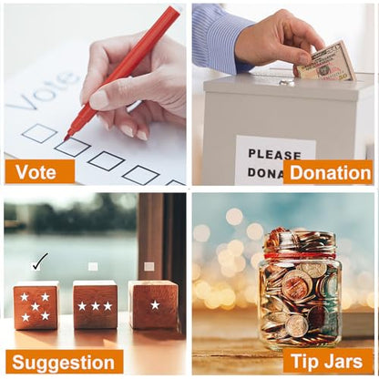 Acrylic Donation Box, 12" X 12" X 12" Ballot Suggestion Box with Lock & 2 Keys, Raffle Voting Box with Slot for School Conference Fundraising (Black) - color: Black, size: 12" X 12" X 12"