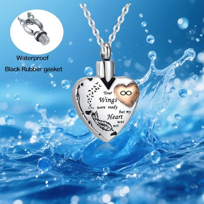 Waterproof Urn Necklace for Ashes-Heart Ash Holder Pendant -Never Fade-Never Fade, Rustproof Cremation Jewelry for Ashes for Women - style: Infinite